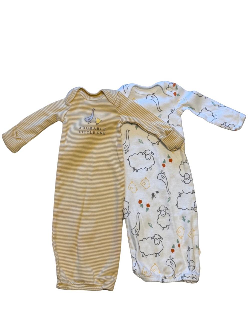 Carter's Yellow Stripe & White Sheep Sleep Sacks - 2 Pack